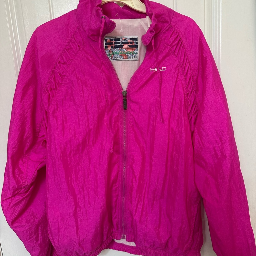 HEAD Pink Windbreaker Jacket Large Women’s Men’s vintage retro coat zip up